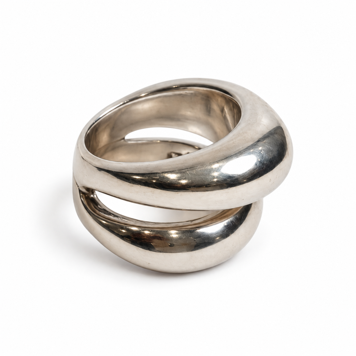 Anillo doble plata