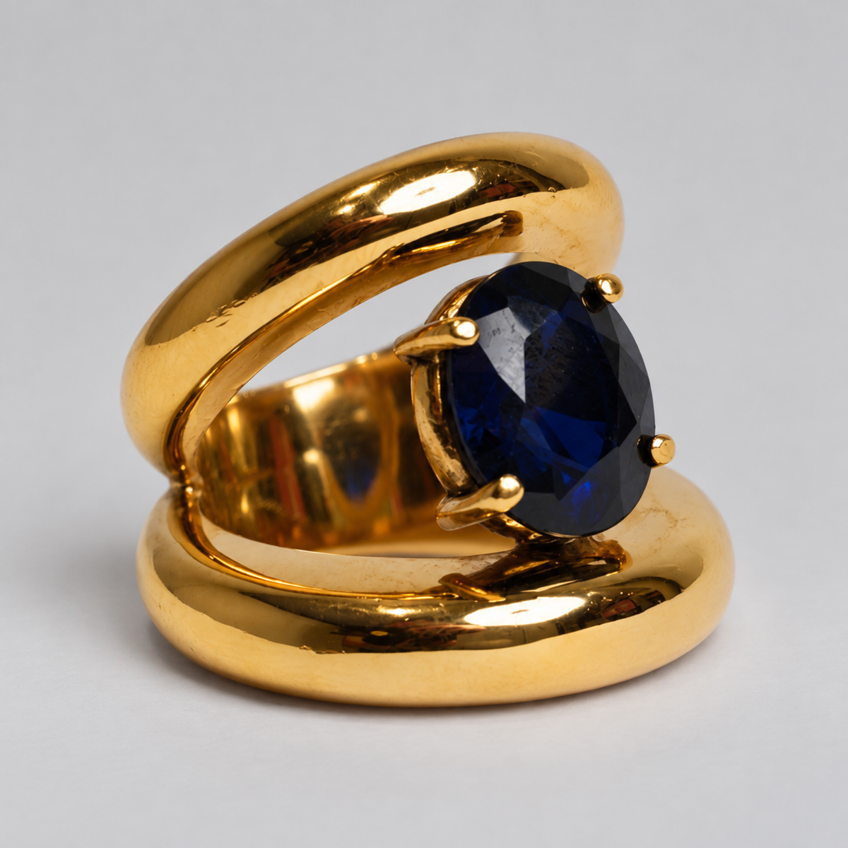 Anillo doble cuarso azul