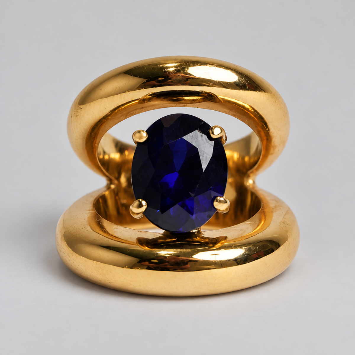 Anillo doble cuarso azul