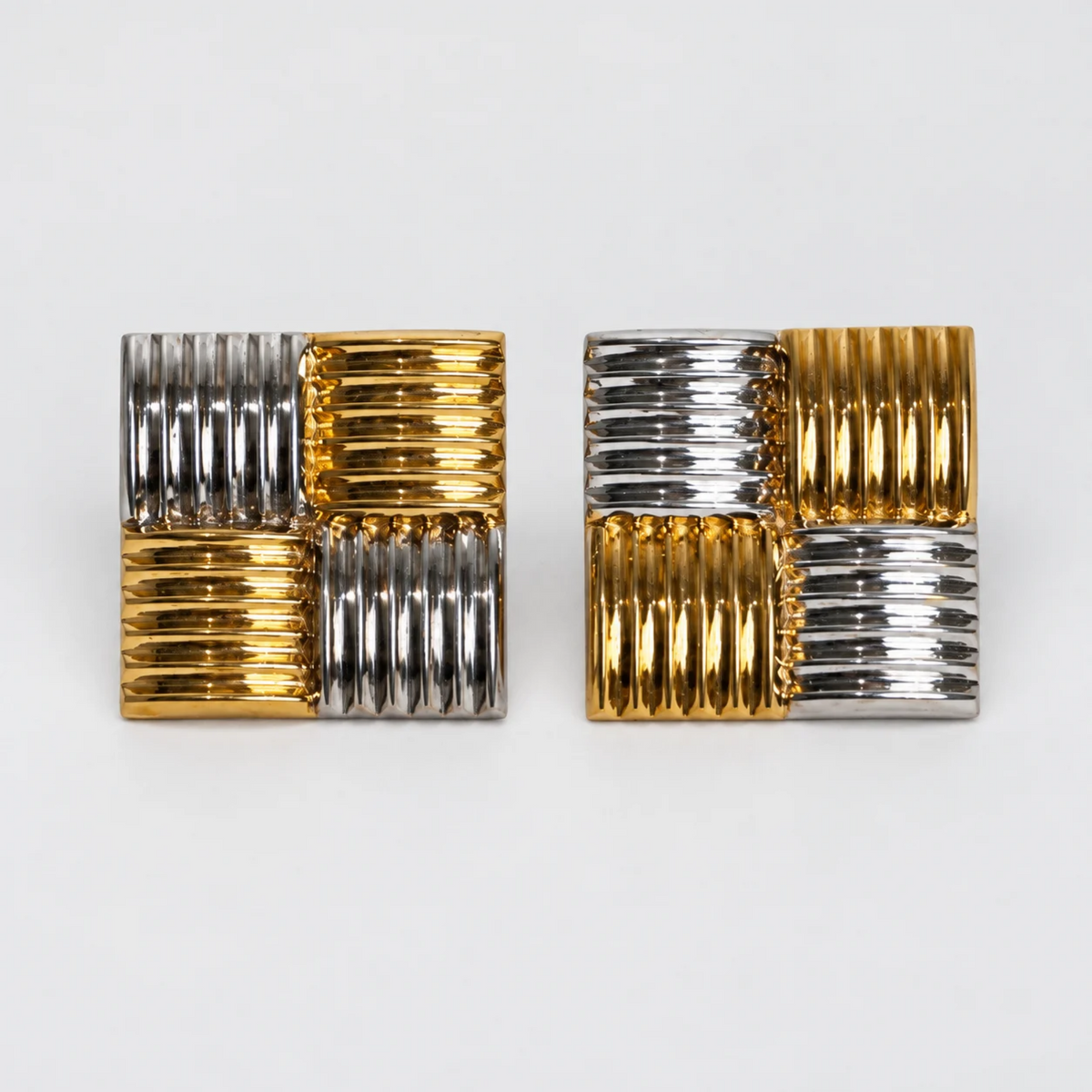 Aretes tejido bicolor