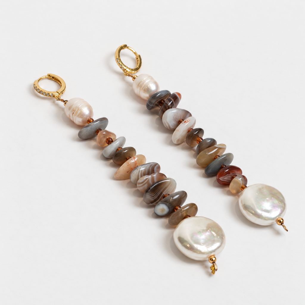 Aretes largos de piedra