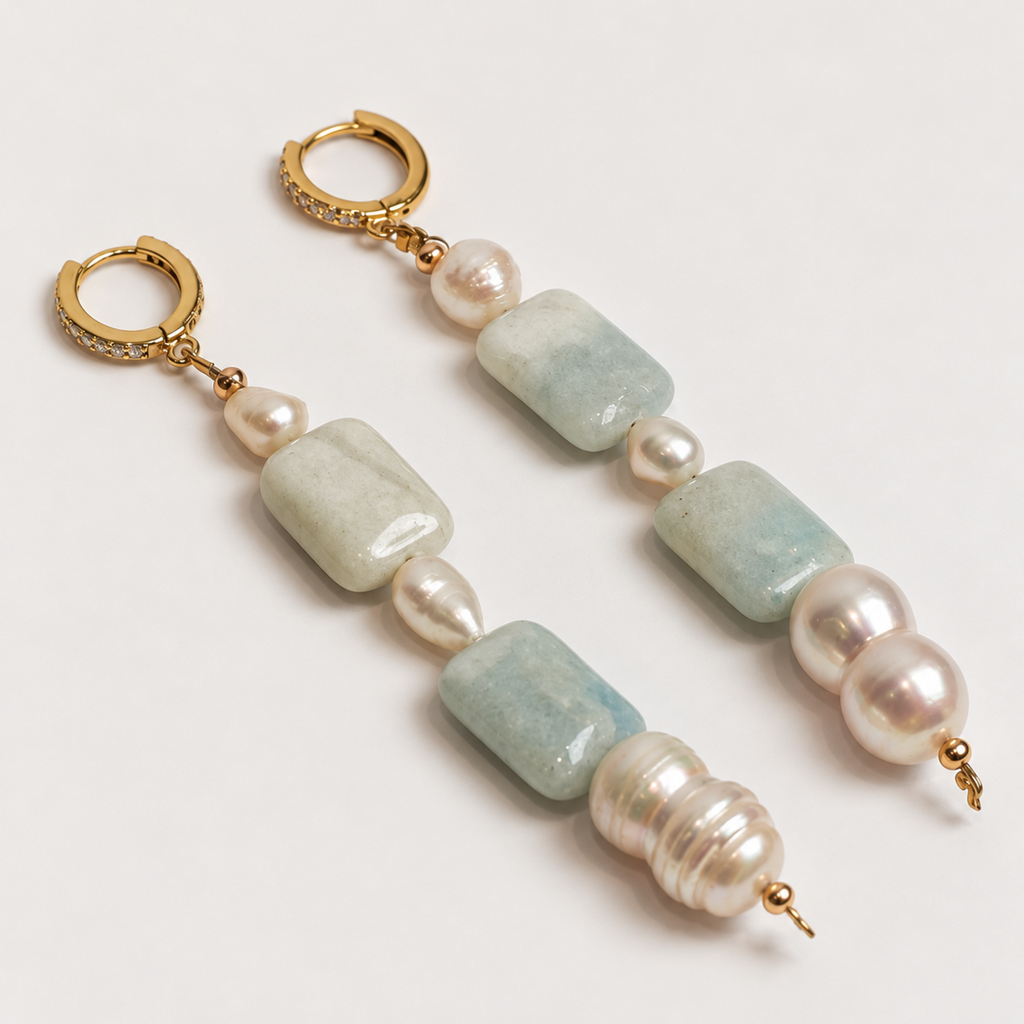 Aretes largos de piedra
