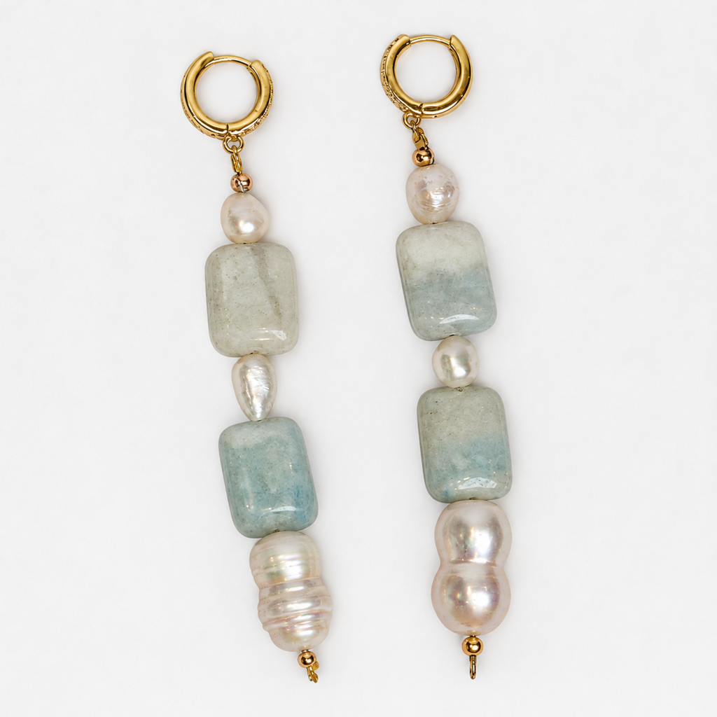 Aretes largos de piedra