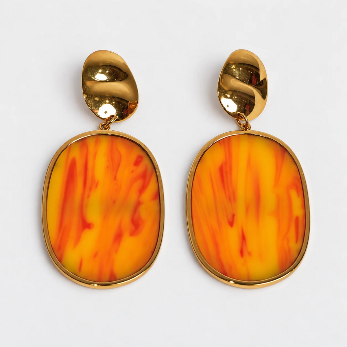 Aretes piedra naranja