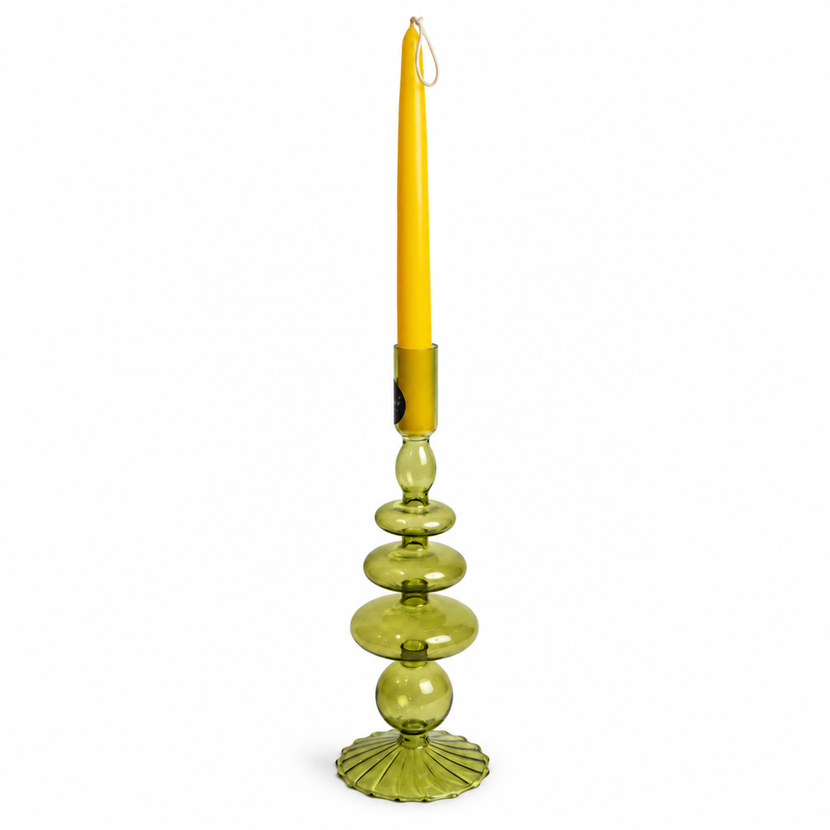 Candelabro verde vela amarilla