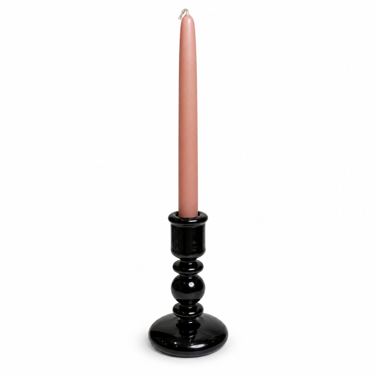 Candelabro azul vela rosa